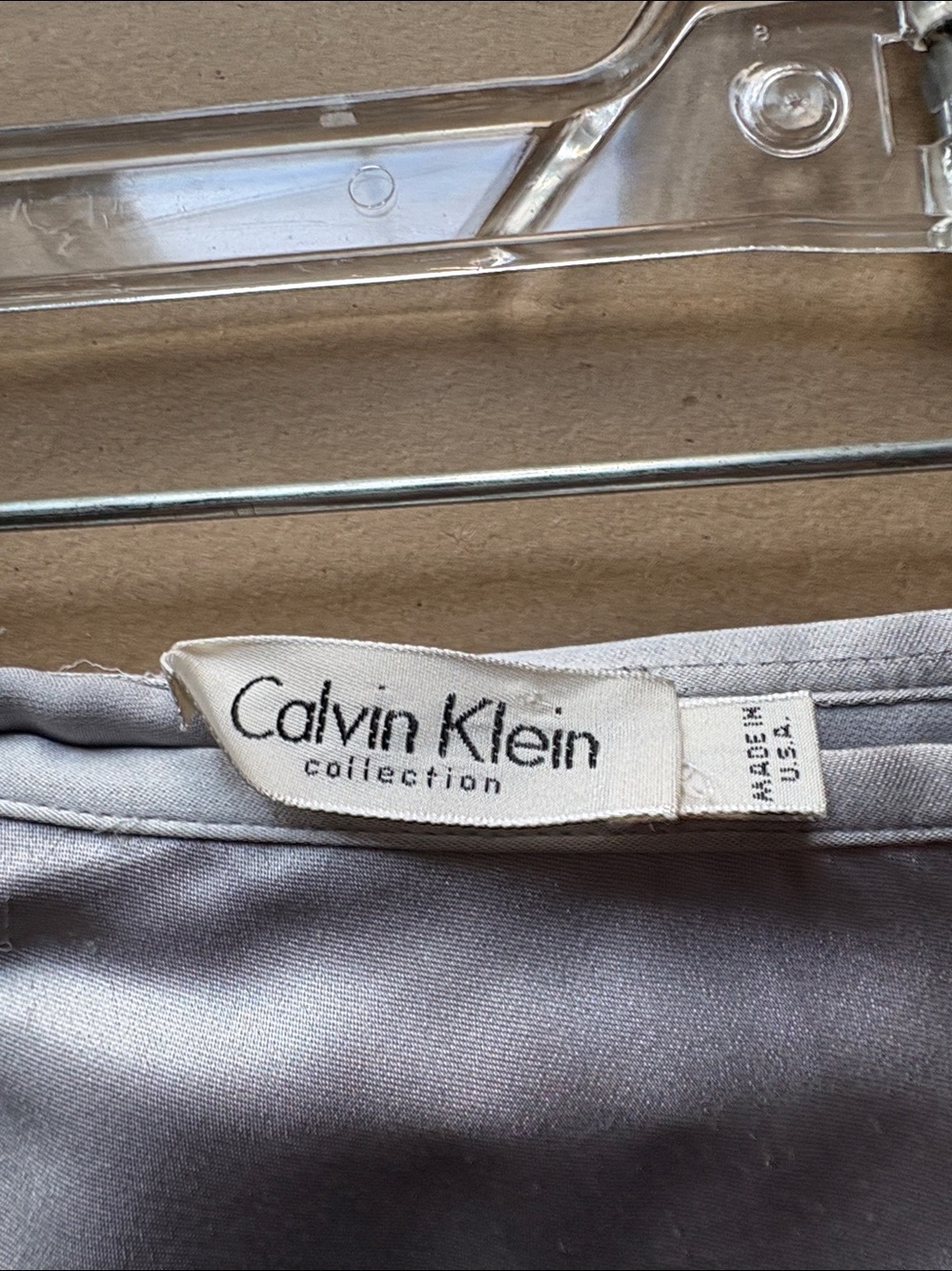 Calvin Klein Pale Silver Silk Satin Maxi Skirt - Picture 7 of 7